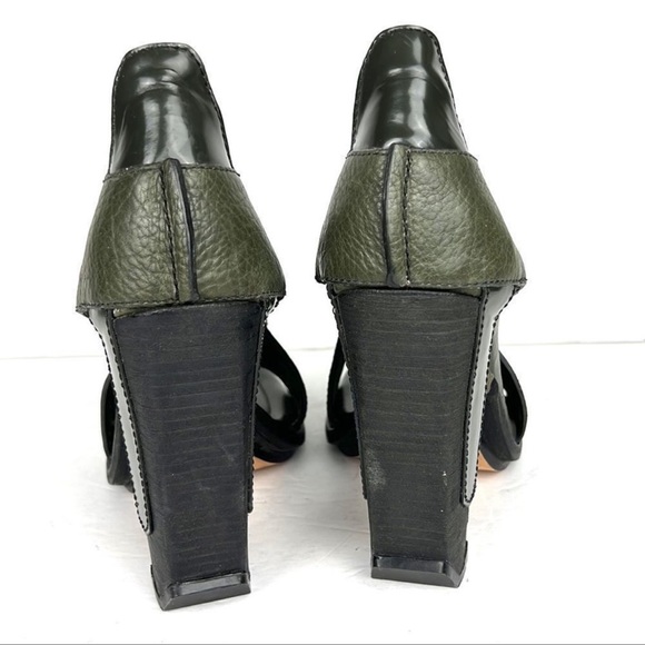 Alexander Wang Iman Spruce Green Leather Heel Mules - Picture 7 of 12